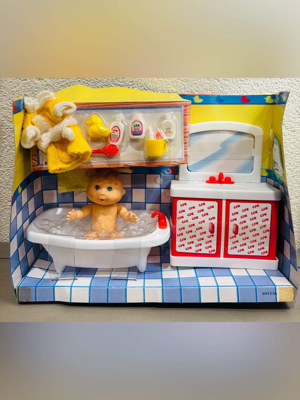 Baby Bath Time Playset with Doll - Yellow & Red Accessories